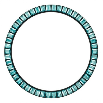 Marc Coblen / TW Steel Bezel 45mm Zwart Staal Turquoise Stenen - MCB45B202