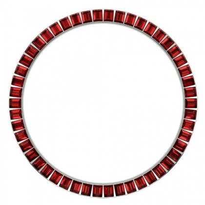Marc Coblen / TW Steel Bezel 45mm Roestvrij Staal Rode Stenen - MCB45S227