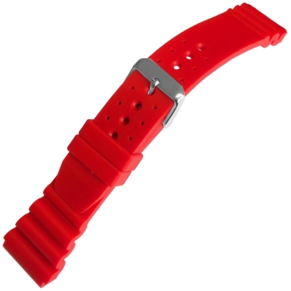 Duikhorlogeband type Citizen en Seiko Rood Rubber