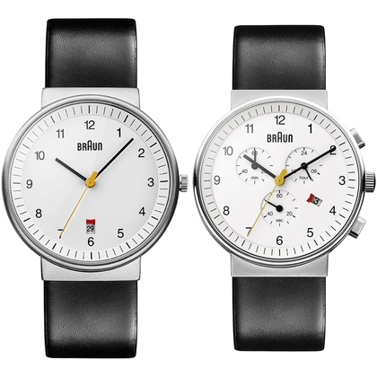 Braun BN0032WHBKG en BN0035WHBKG Horlogeband Zwart Leer