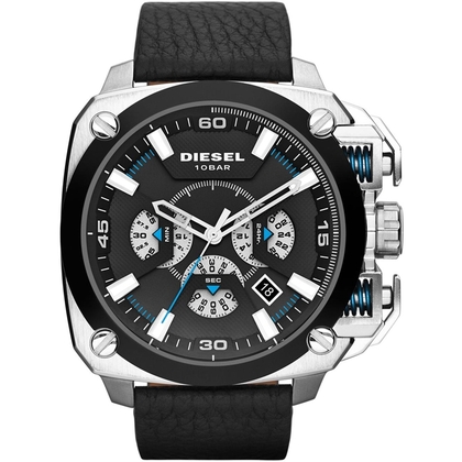 Diesel DZ7345 Horlogeband Zwart Leer 
