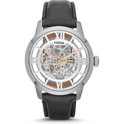 Fossil ME3041 Horlogeband Zwart Leer  