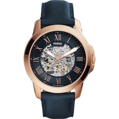 Fossil ME3102 Horlogeband Blauw Leer   