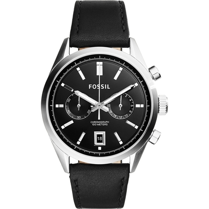 Fossil CH2972 Horlogeband Zwart Leer 