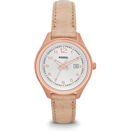 Fossil AM4501 Horlogeband Beige Leer 