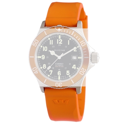 Glycine Combat Sub 3863 Horlogeband Oranje Rubber - 22mm