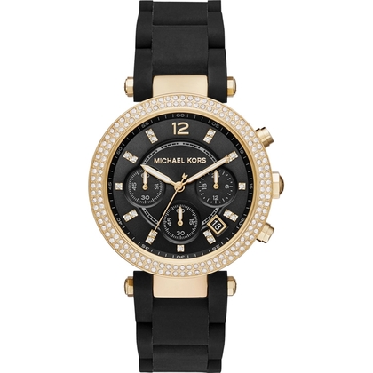 Michael Kors MK6404 Horlogeband Zwart Rubber op Staal