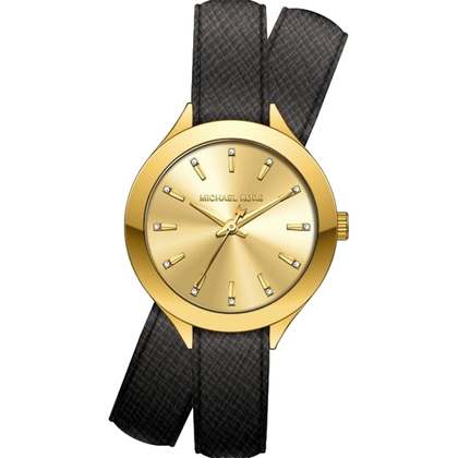 Michael Kors MK2502 Horlogeband Zwart Leer 
