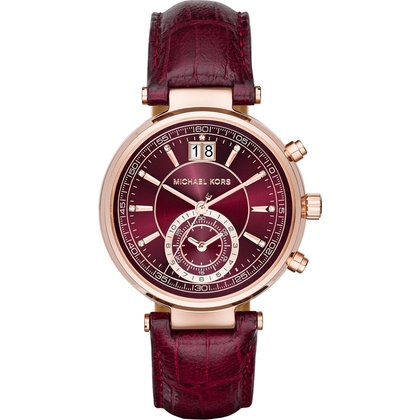 Michael Kors MK2426 Horlogeband Bordeauxrood Leer 
