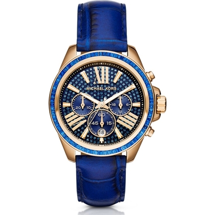 Michael Kors MK2450 Horlogeband Blauw Leer 
