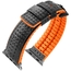 Apple Watch Horlogeband Hirsch Ayrton Zwart Leer Oranje Rubber