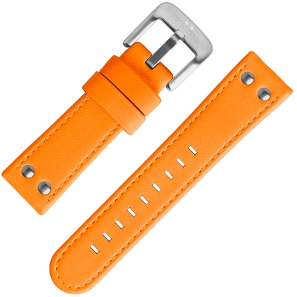 roman Hoofd Museum TW Steel Horlogeband Fluor Oranje Kalfsleer 24mm