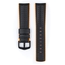 Hirsch Ayrton Performance Horlogeband Zwart Leer / Oranje Rubber