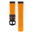 Hirsch Ayrton Performance Horlogeband Zwart Leer / Oranje Rubber