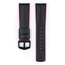 Hirsch Ayrton Performance Horlogeband Zwart Leer / Rood Rubber