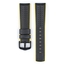 Hirsch Ayrton Performance Horlogeband Zwart Leer / Geel Rubber