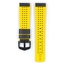 Hirsch Ayrton Performance Horlogeband Zwart Leer / Geel Rubber