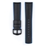 Hirsch Ayrton Performance Horlogeband Zwart Leer / Oceaan Blauw Rubber