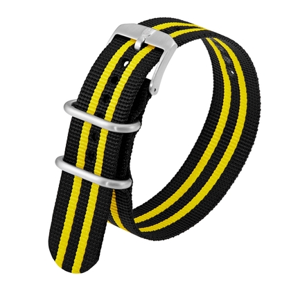 Luminox 3050, 3060, 3080, 3090, 3150, 3950 ZULU Strap Black Yellow Nylon 23mm - FN.3950.50