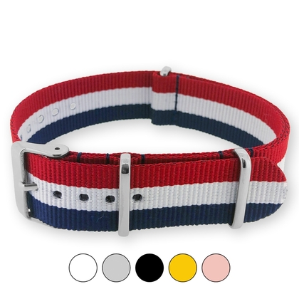 Red White Blue NATO G10 Military Nylon Strap