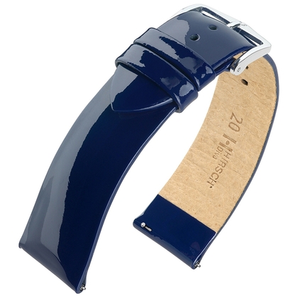 Hirsch Diva Lakleer Horlogebandje Kalfsleer Blauw