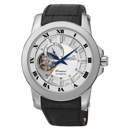 Seiko Premier Horlogeband SSA213J2 Zwart Leer 