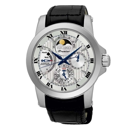 Seiko Premier Horlogeband SRX011P2 Zwart Leer 