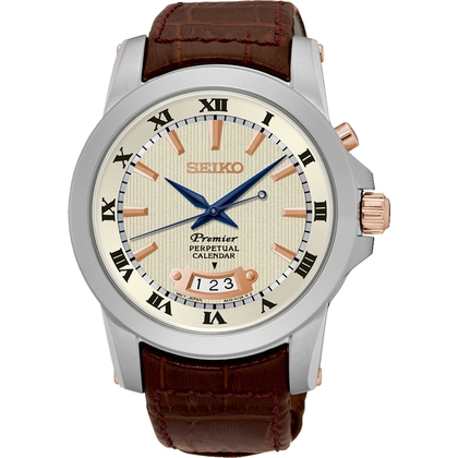 Seiko Premier Horlogeband SNQ150P1 Bruin Leer