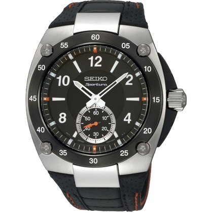 Seiko Sportura Horlogeband SRK023P2 Zwart Leer 