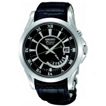 Seiko Premier Horlogeband SRN005P1 Zwart Leer