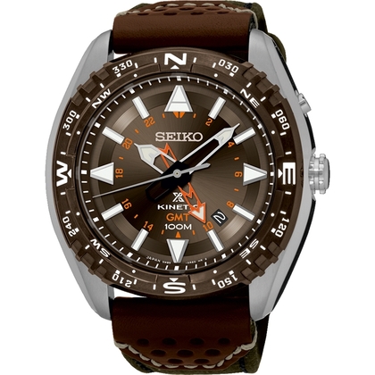 Seiko Prospex Horlogeband SUN061 Bruin Leer Groene Nylon