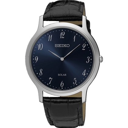 Seiko Solar Horlogeband SUP861 Zwart Leer