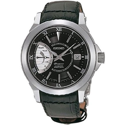 Seiko Premier Horlogeband SRG001 Zwart Leer