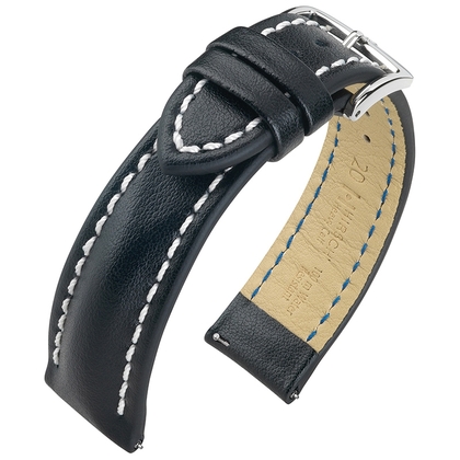 Hirsch Heavy Calf Horlogebandje 100M Water Resistant Zwart