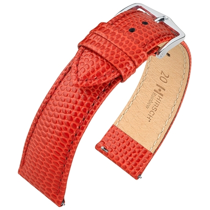 Hirsch Rainbow Horlogebandje Lizardgrain Rood