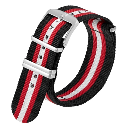 Luminox 3050, 3060, 3080, 3090, 3150, 3950 NATO Strap Black Red White Nylon 23mm - FN.2301.20Q.2