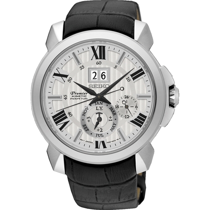 Seiko Premier Horlogeband SNP143 Zwart Leer