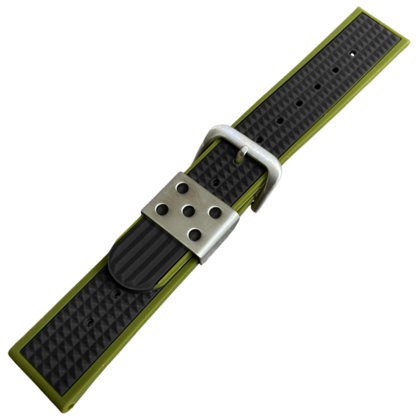 Waffle Strap Rubberen Horlogeband Groen Zwart
