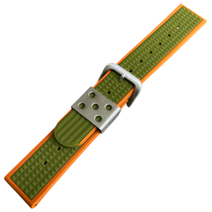 Waffle Strap Rubberen Horlogeband Oranje Groen