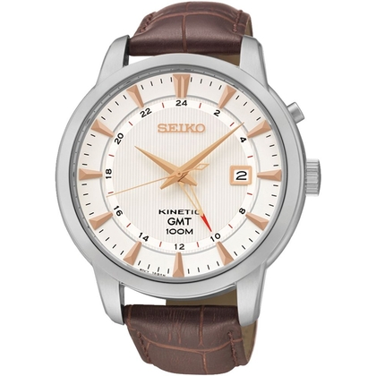 Seiko Kinetic Horlogeband SUN053 Bruin Leer 20mm