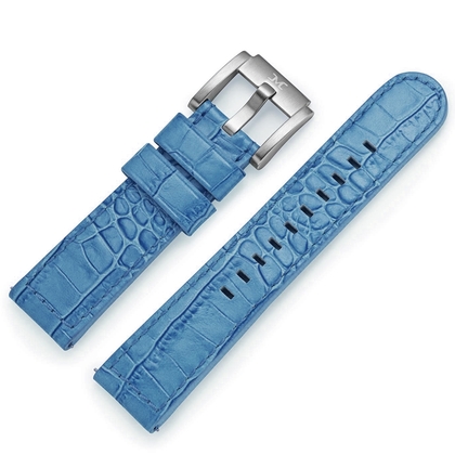 Marc Coblen / TW Steel Horlogeband Blauw Leer Alligator 22mm