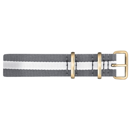 Paul Hewitt NATO Horlogeband Grijs Wit met Gouden Gesp 20mm