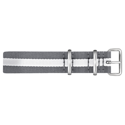 Paul Hewitt NATO Horlogeband Grijs Wit met Stalen Gesp 20mm