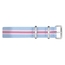 Paul Hewitt NATO Horlogeband Lichtblauw Wit Roze met Stalen Gesp 20mm