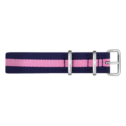 Paul Hewitt NATO Horlogeband Marineblauw Roze met Stalen Gesp 20mm