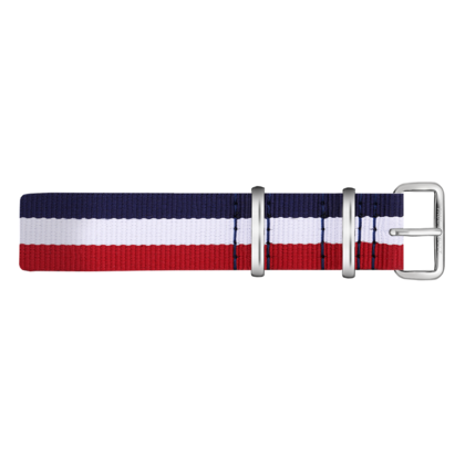 Paul Hewitt NATO Horlogeband Marineblauw Wit Rood met Stalen Gesp 20mm