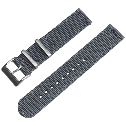 Gray Canvas Like NATO Nylon Two Piece Strap