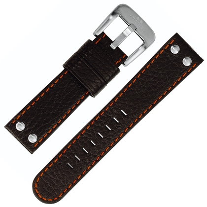 TW Steel Horlogebandje TW661, TW800 - Zwart, Oranjerood Stiksel 22mm