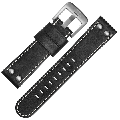 TW Steel Horlogebandje CS1, CS3 - TWS1 Zwart, Wit Stiksel 22mm
