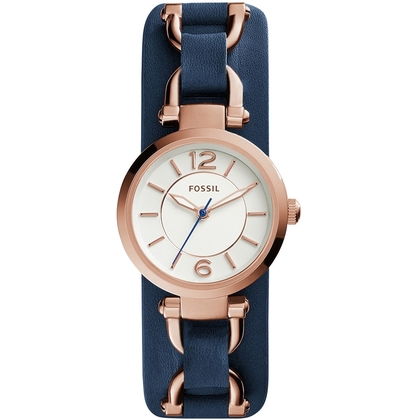 Fossil ES3857 Horlogeband Blauw Leer  